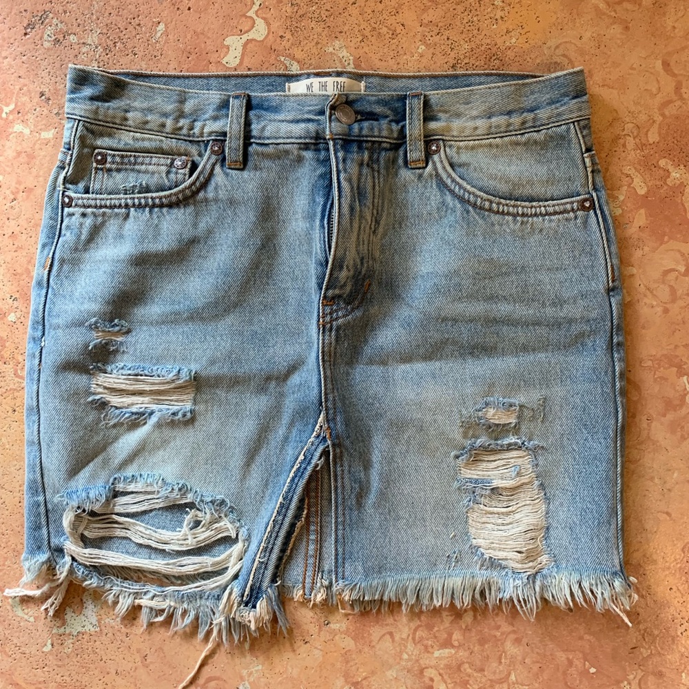 We The Free Distressed Skirt